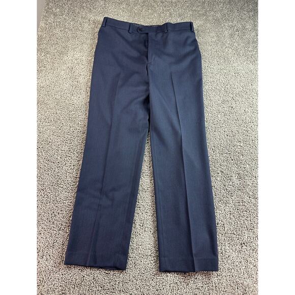 Michael Kors Dress Pants Mens 36 Blue Navy Flat Front Pockets 40x32 (36x32) - Picture 1 of 10